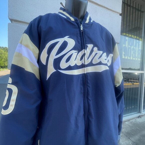 Men's XL Vintage Reversible San Diego Padres Bomber Jacket - Picture 15 of 16